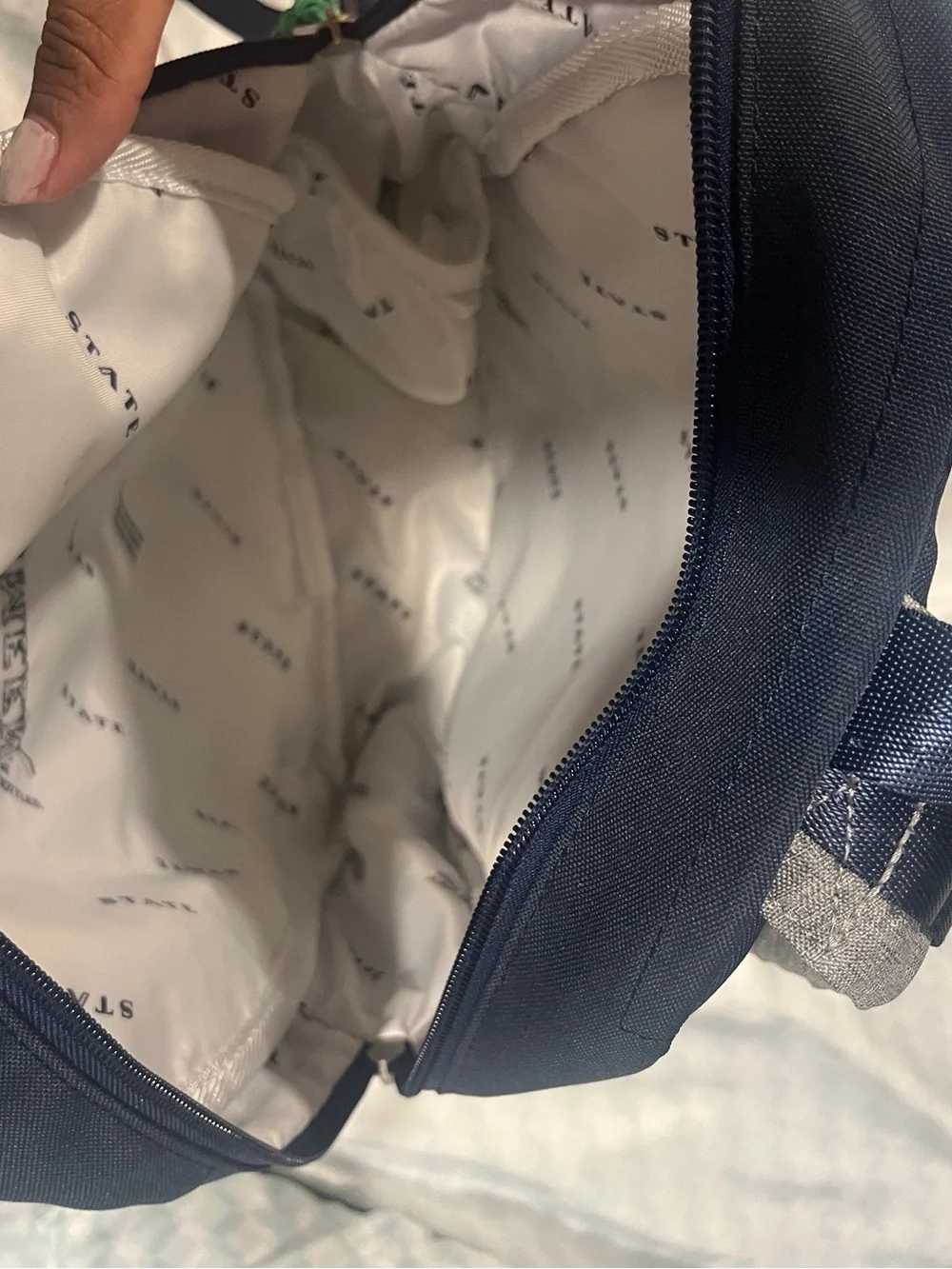 STATE Navy, Gray and Green Accent Backpack with Personalization
